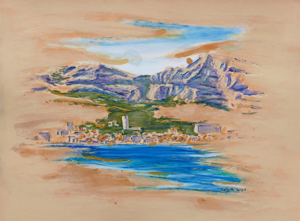 Dessin de la pointe Rouge à Marseille